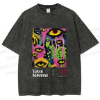 Unisex Yayoi Kusama Eyes Printed Washed Tee