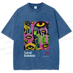 Unisex Yayoi Kusama Eyes Printed Washed Tee