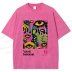 Unisex Yayoi Kusama Eyes Printed Washed Tee