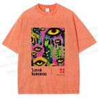 Unisex Yayoi Kusama Eyes Printed Washed Tee