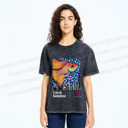 Unisex Yayoi Kusama Fish Printed Washed Tee