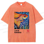 Unisex Yayoi Kusama Fish Printed Washed Tee