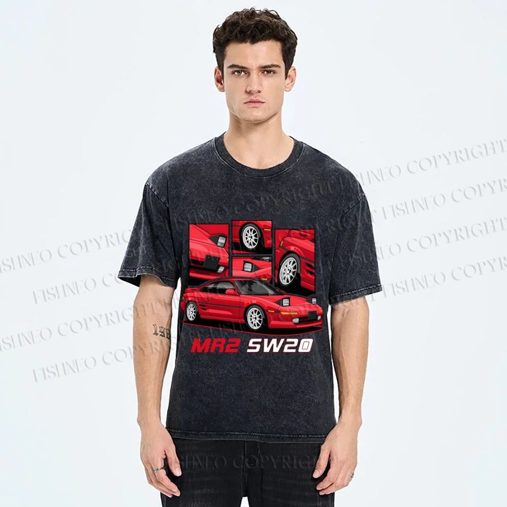 Unisex Toyota MR2 SW20 Printed Washed Tee