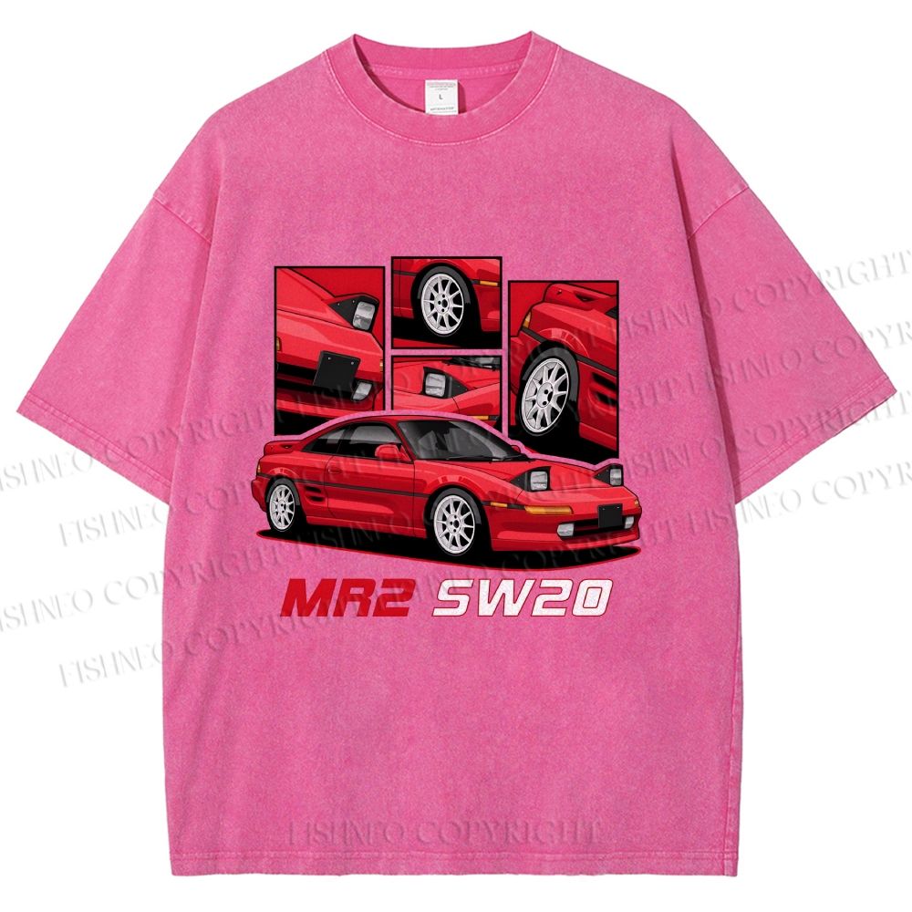 Unisex Toyota MR2 SW20 Printed Washed Tee
