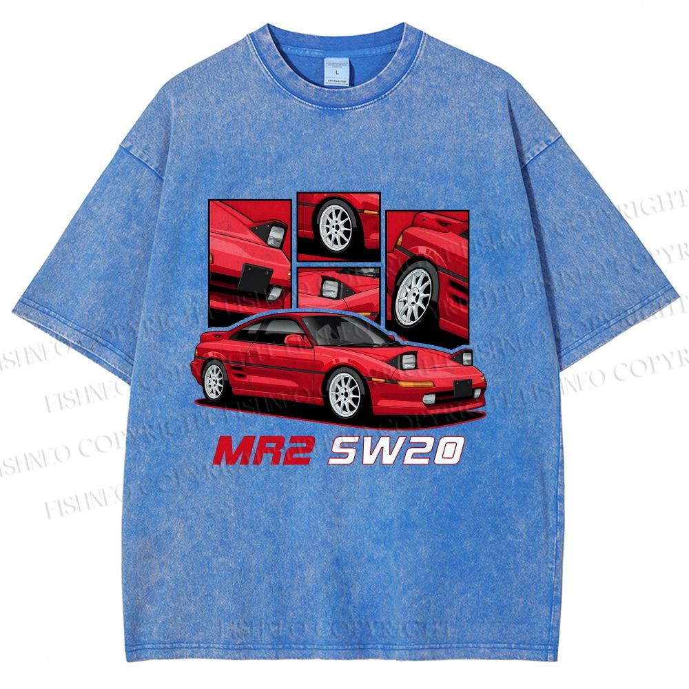 Unisex Toyota MR2 SW20 Printed Washed Tee