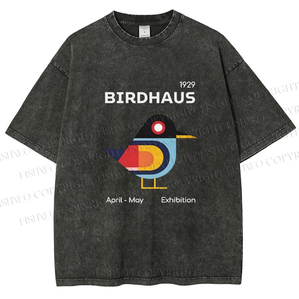 Unisex Birdhaus Printed Washed Tee