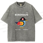 Unisex Birdhaus Printed Washed Tee