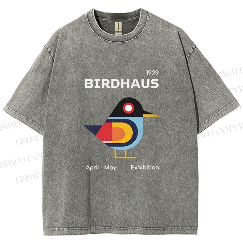 Unisex Birdhaus Printed Washed Tee