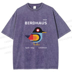 Unisex Birdhaus Printed Washed Tee