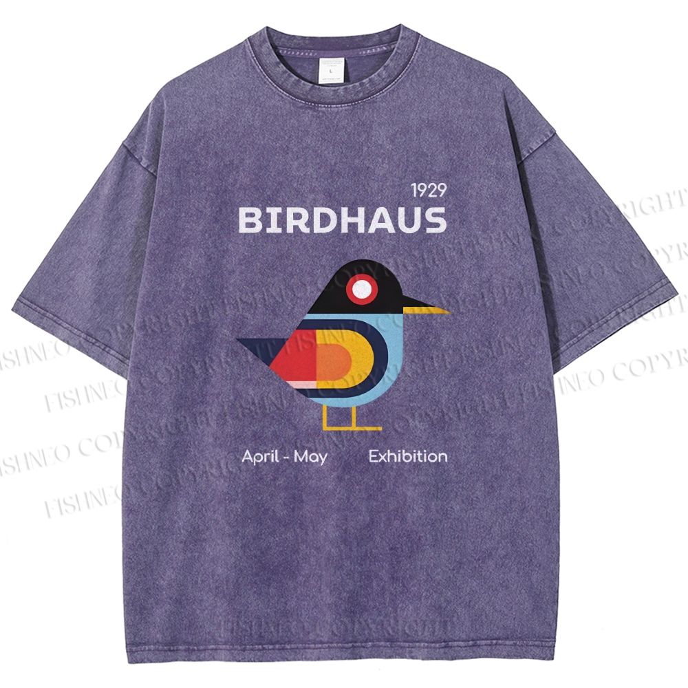 Unisex Birdhaus Printed Washed Tee