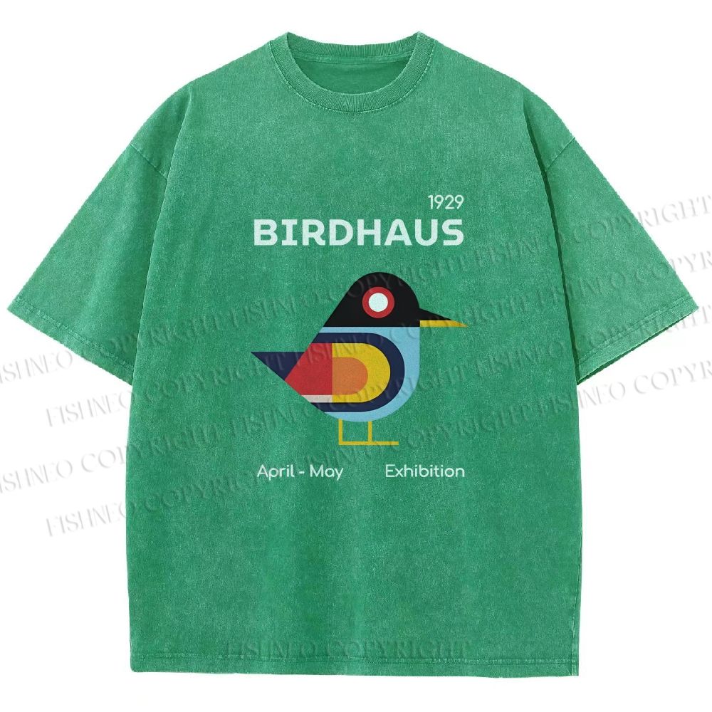 Unisex Birdhaus Printed Washed Tee