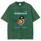 Unisex Birdhaus Printed Washed Tee