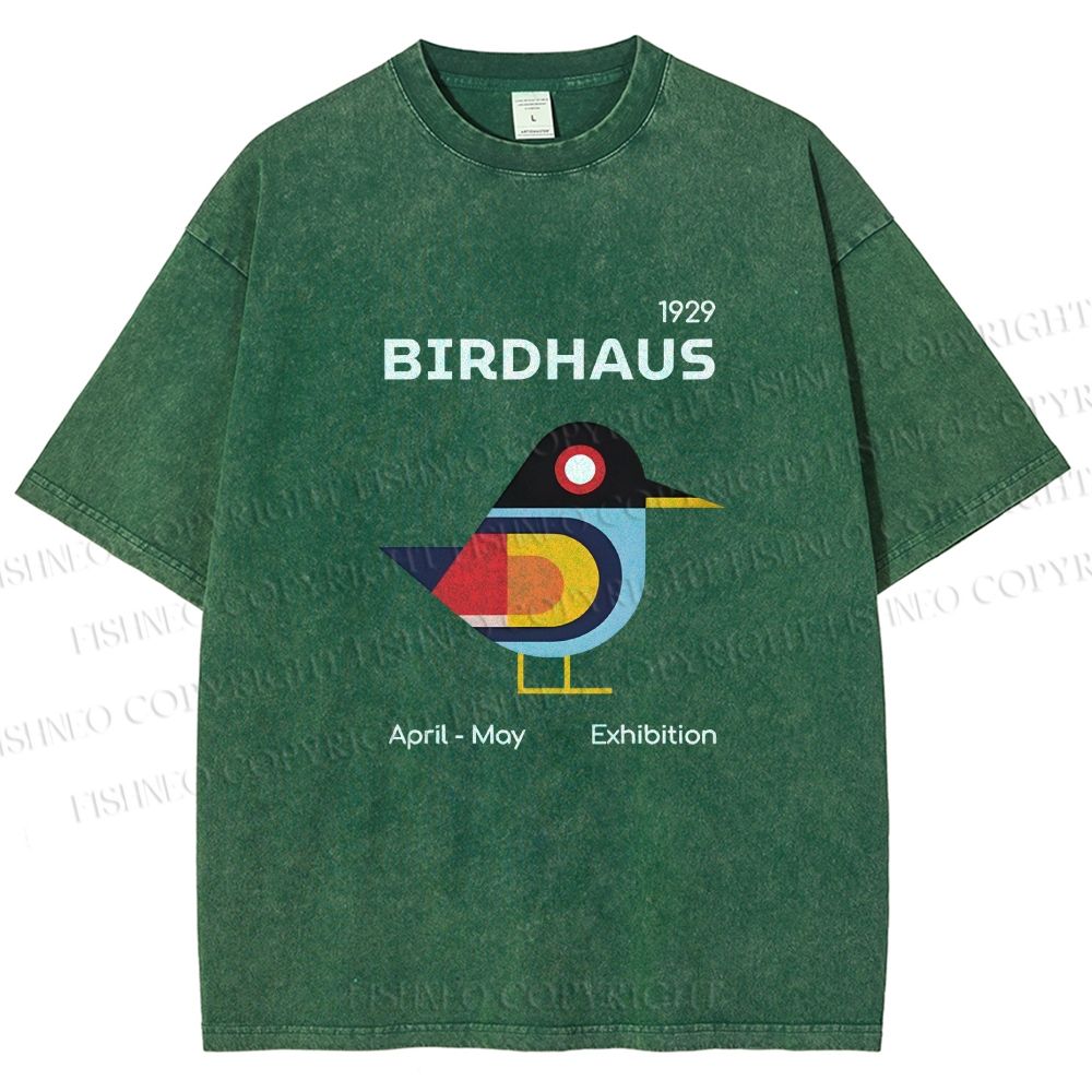 Unisex Birdhaus Printed Washed Tee