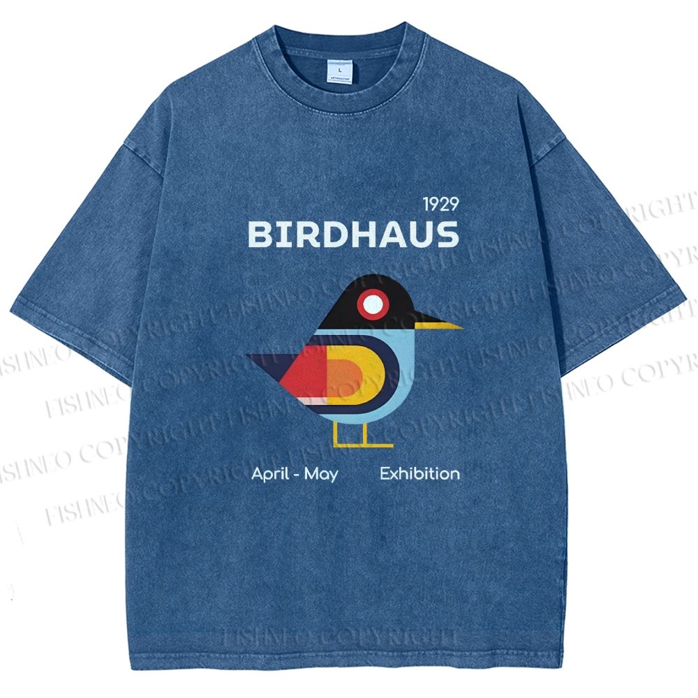 Unisex Birdhaus Printed Washed Tee