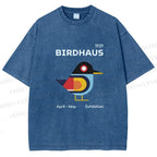 Unisex Birdhaus Printed Washed Tee