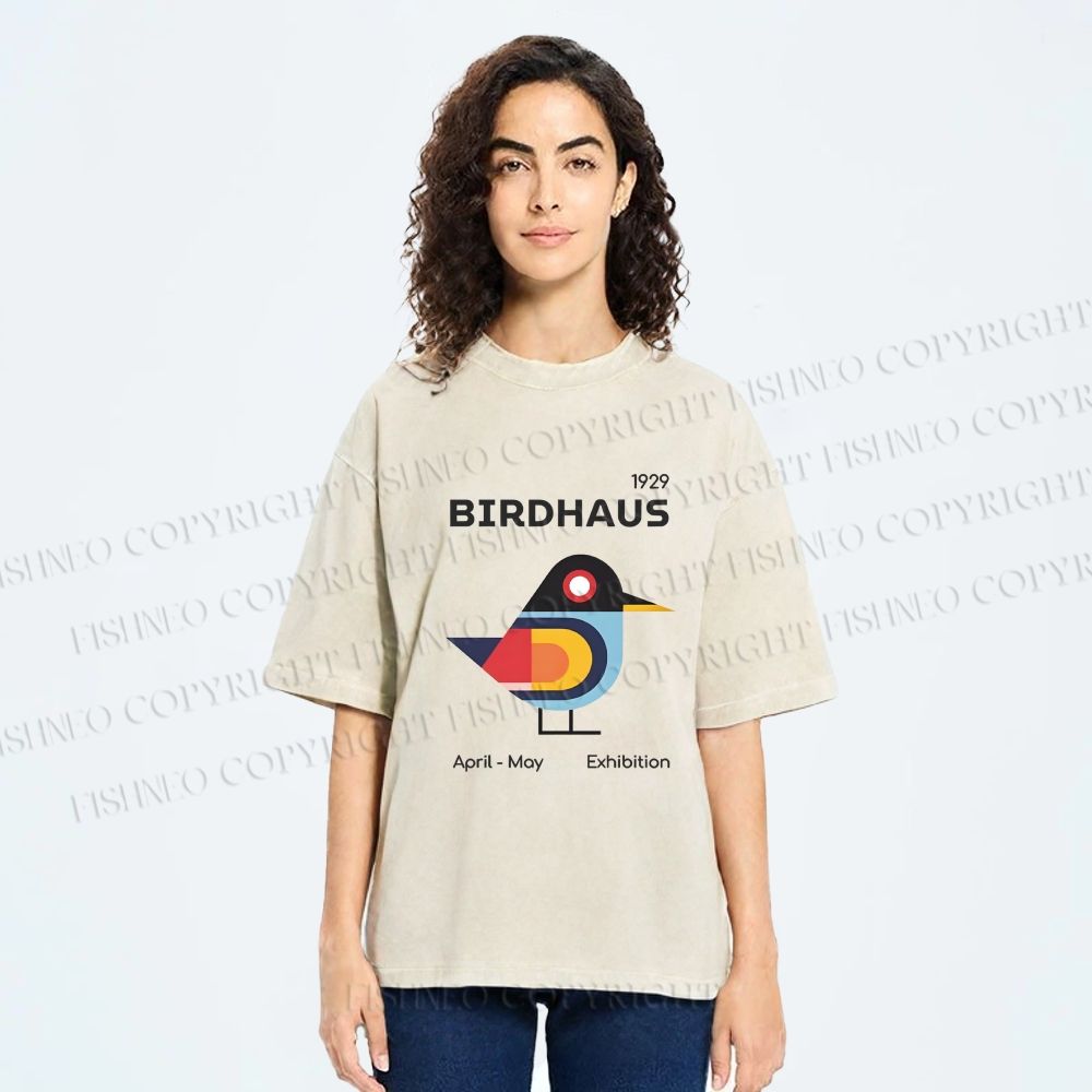Unisex Birdhaus Printed Washed Tee