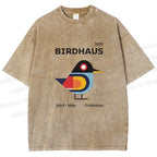 Unisex Birdhaus Printed Washed Tee