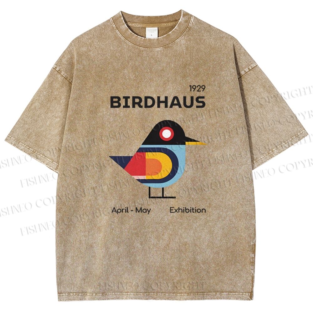 Unisex Birdhaus Printed Washed Tee