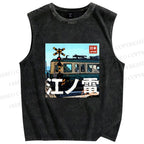 Unisex Enoden Printed Washed Tank Top