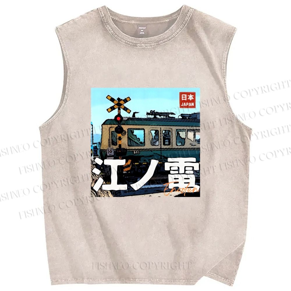 Unisex Enoden Printed Washed Tank Top