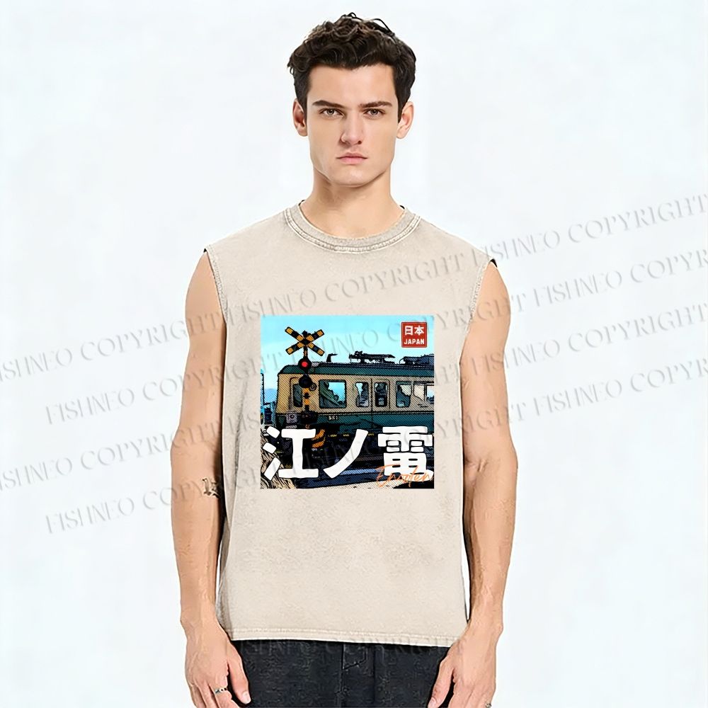 Unisex Enoden Printed Washed Tank Top