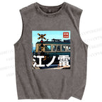 Unisex Enoden Printed Washed Tank Top