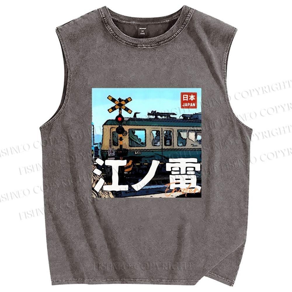 Unisex Enoden Printed Washed Tank Top