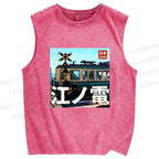 Unisex Enoden Printed Washed Tank Top