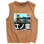 Unisex Enoden Printed Washed Tank Top