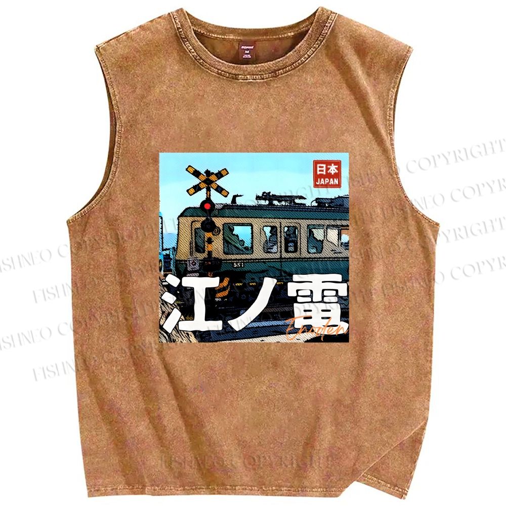 Unisex Enoden Printed Washed Tank Top
