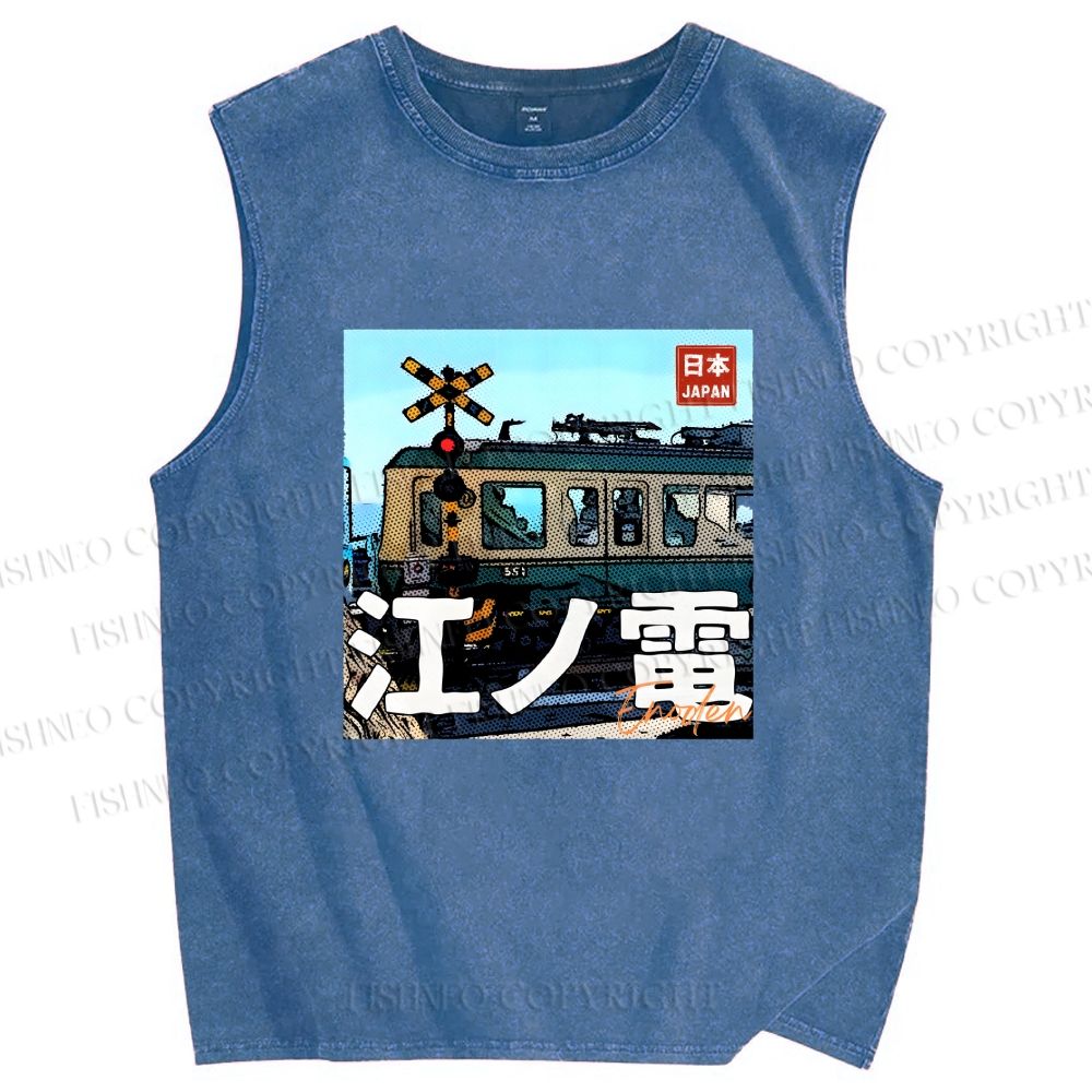 Unisex Enoden Printed Washed Tank Top