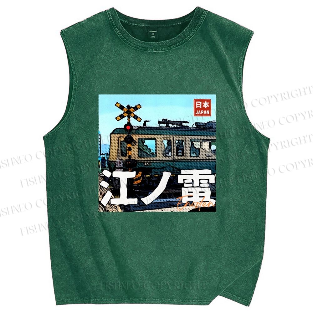 Unisex Enoden Printed Washed Tank Top