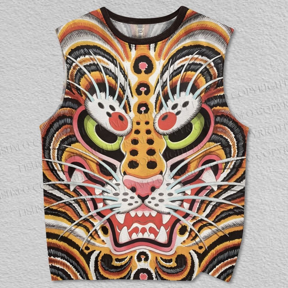 Unisex Giant Tiger Vintage Japanese Ukiyo-e Printed Tank Top