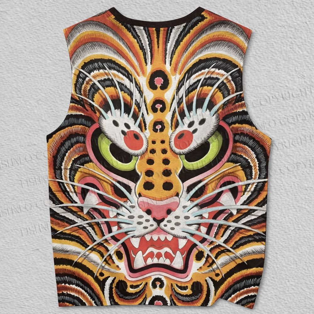 Unisex Giant Tiger Vintage Japanese Ukiyo-e Printed Tank Top