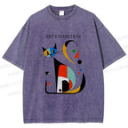 Unisex Joan Miro Cat Printed Washed Tee