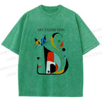Unisex Joan Miro Cat Printed Washed Tee