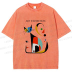 Unisex Joan Miro Cat Printed Washed Tee