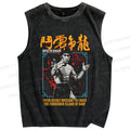 Unisex Bruce Lee Be Water Printed Washed Tank Top