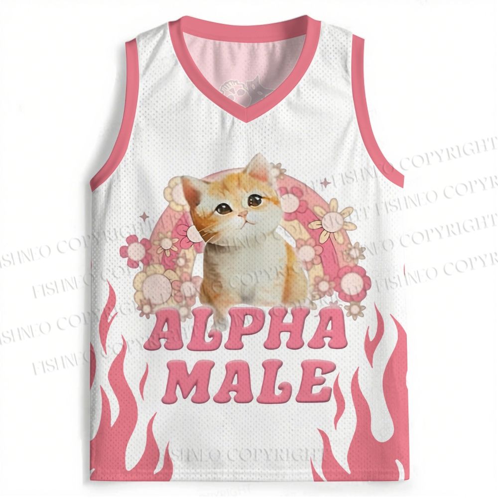 Alpha Male Cat Meme Jersey Tank