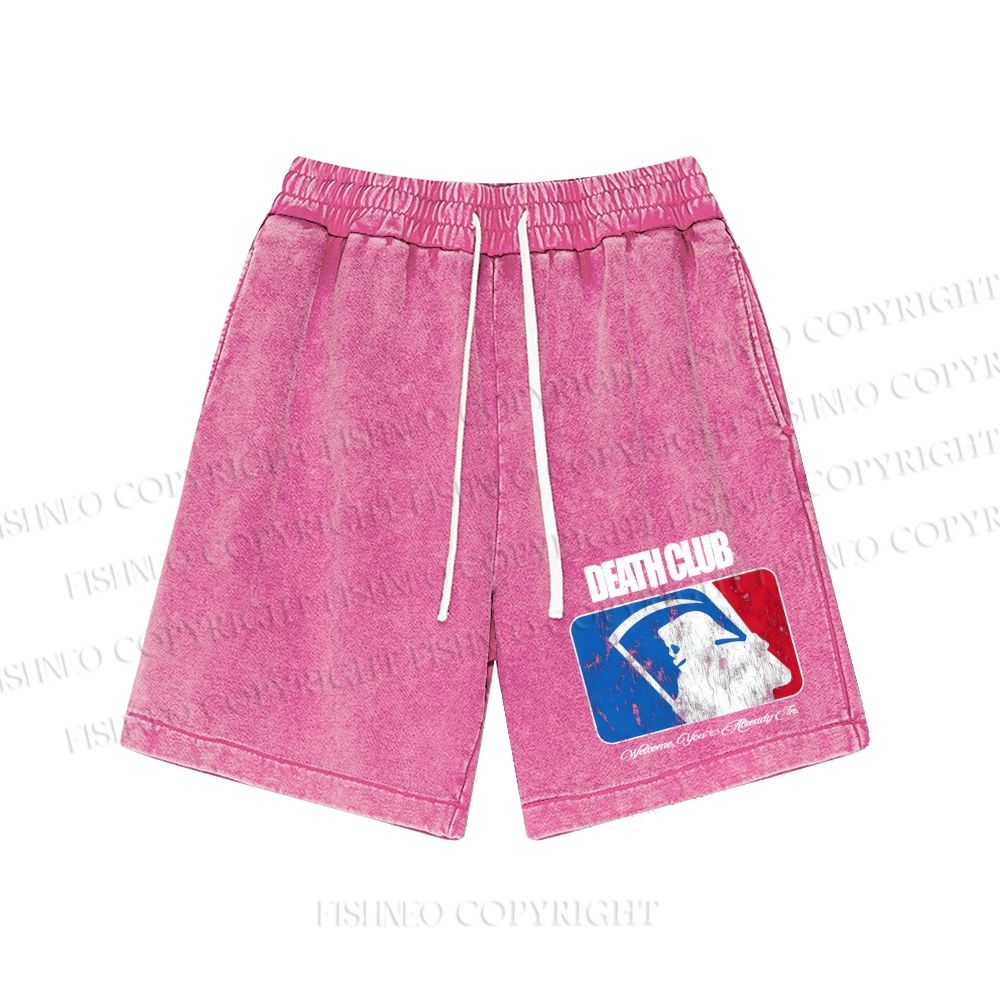Unisex Death Club Washed Shorts