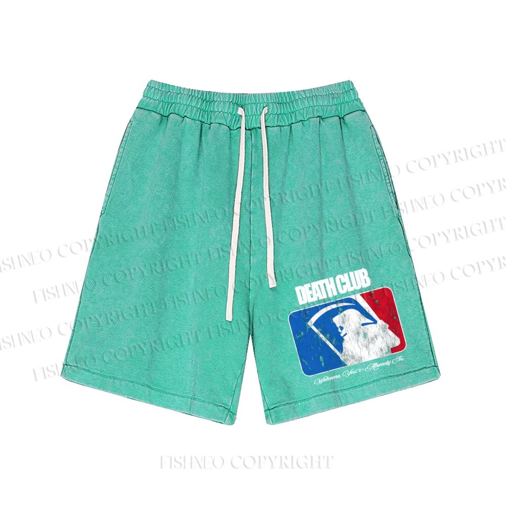 Unisex Death Club Washed Shorts