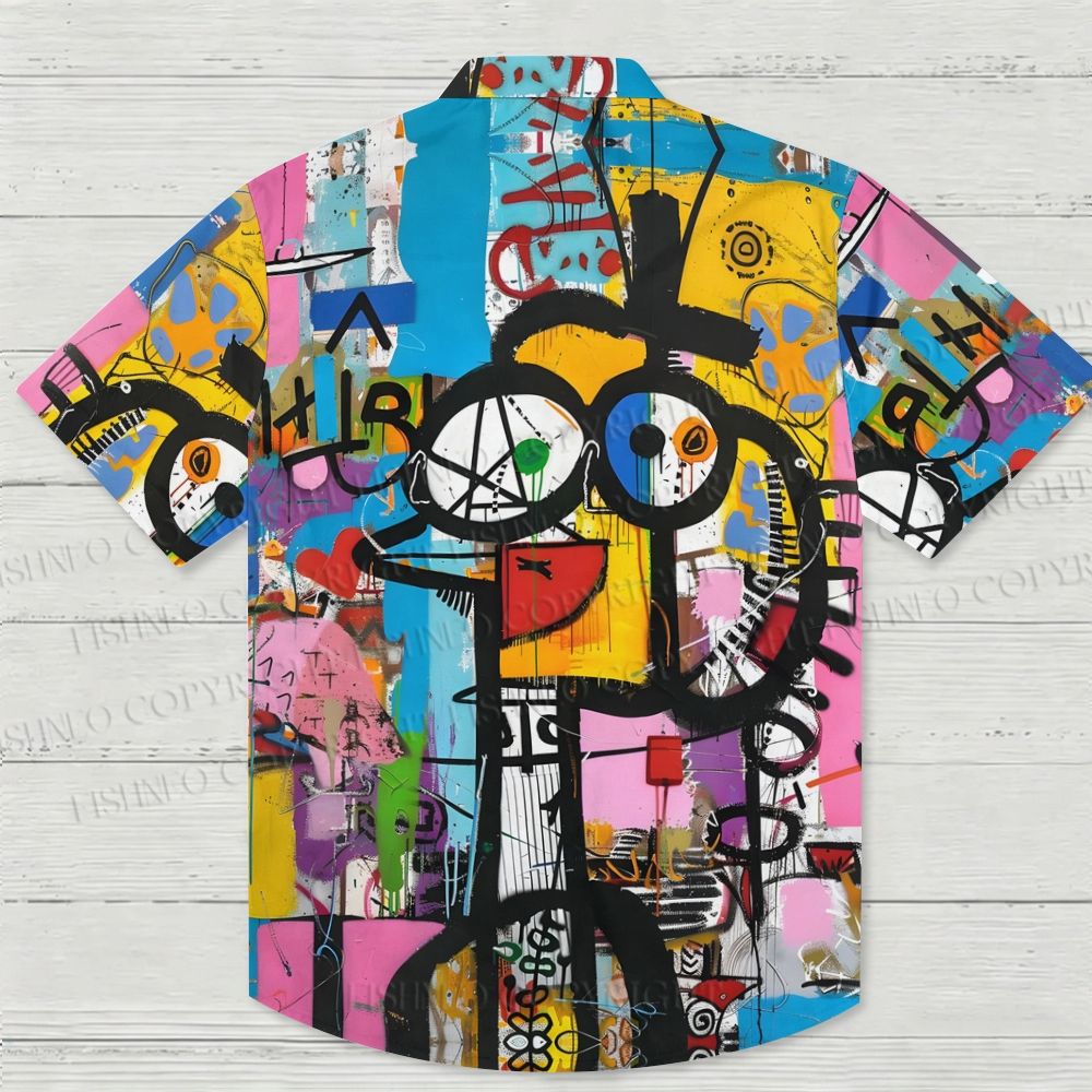 Large Graffiti-style Painting Hawaiian Shirt