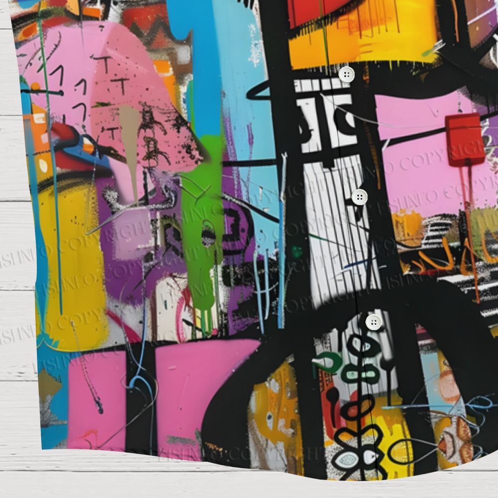 Large Graffiti-style Painting Hawaiian Shirt