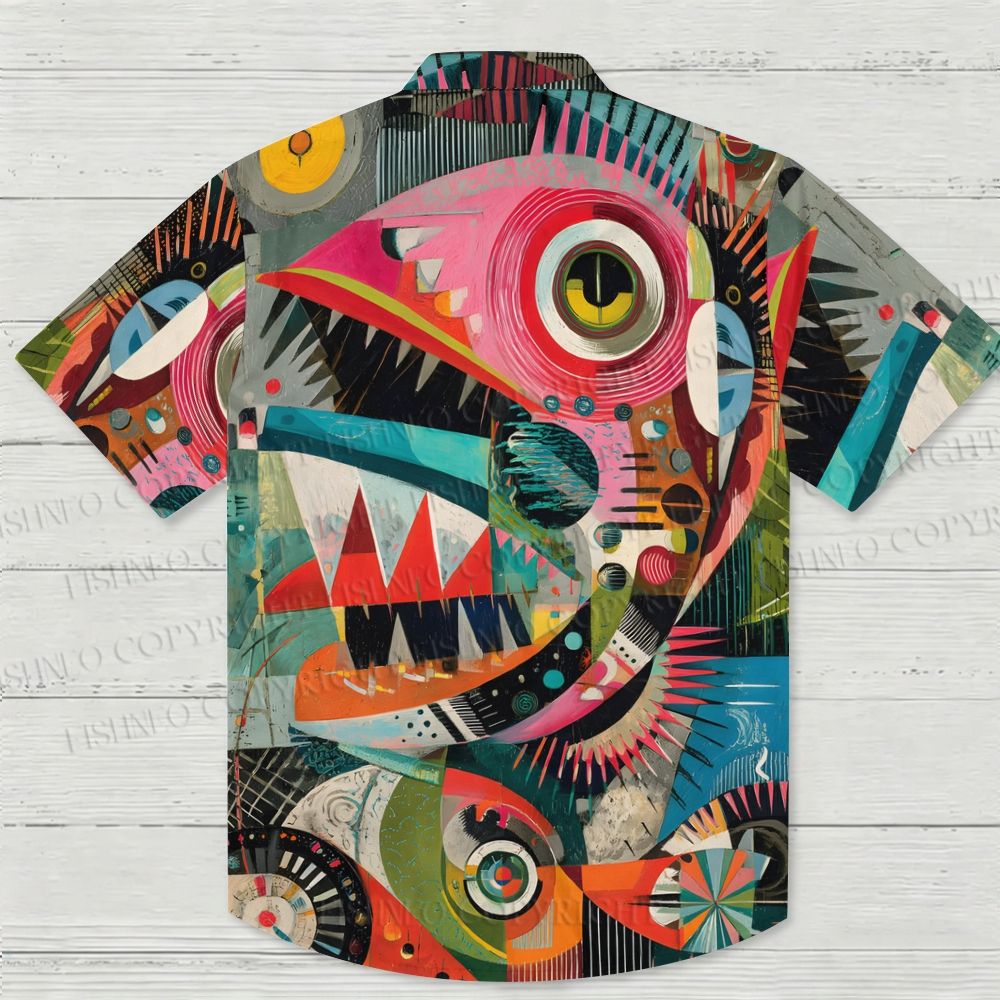 Abstract Art Fish Printed Hawaiian Shirt