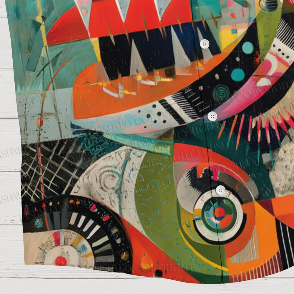 Abstract Art Fish Printed Hawaiian Shirt