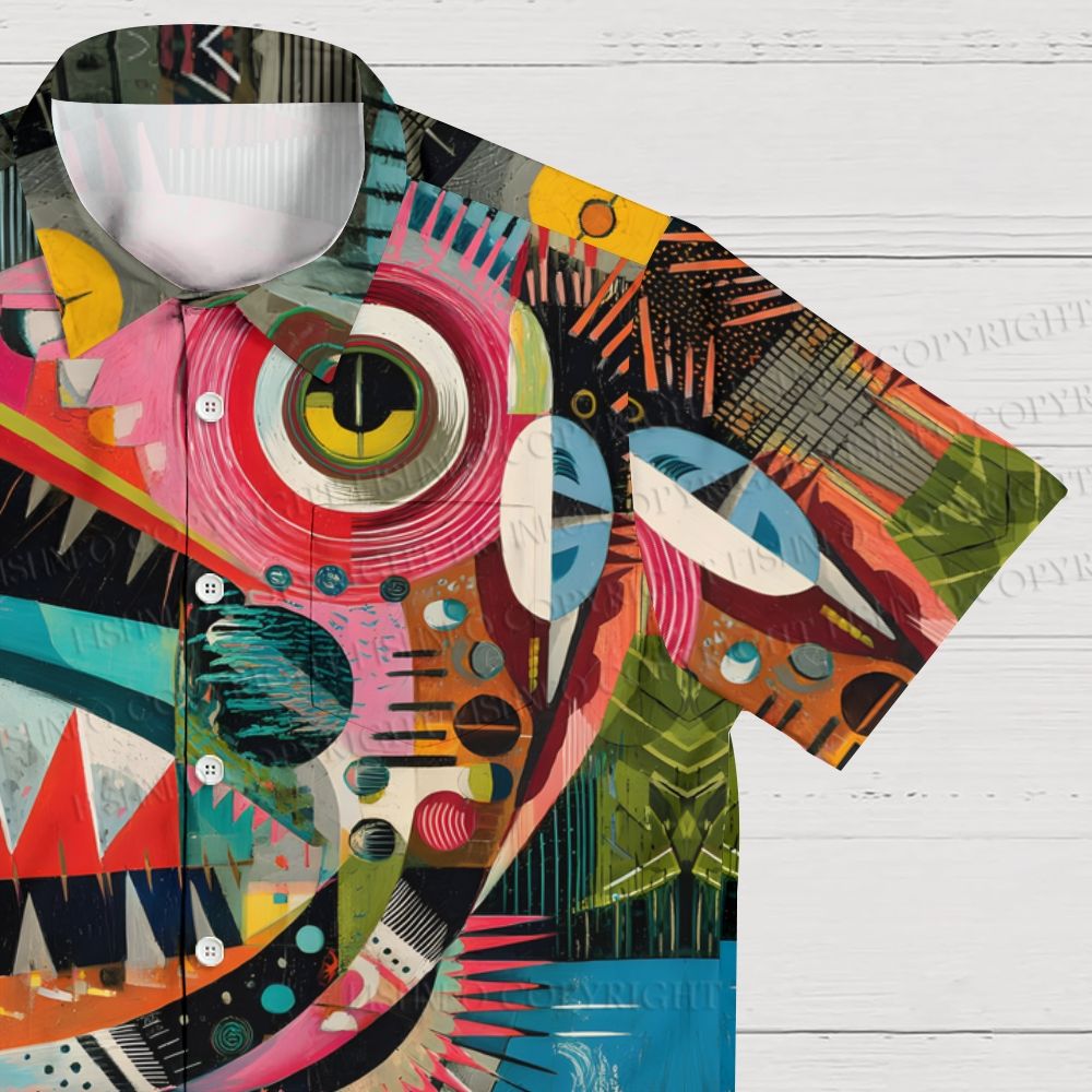 Abstract Art Fish Printed Hawaiian Shirt
