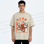 Unisex Osaka Thirsty Octopus Printed Washed Tee