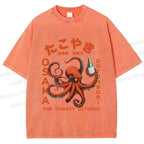 Unisex Osaka Thirsty Octopus Printed Washed Tee