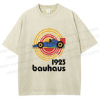 Unisex Bauhaus Racing Car Printed Washed Tee