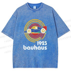 Unisex Bauhaus Racing Car Printed Washed Tee